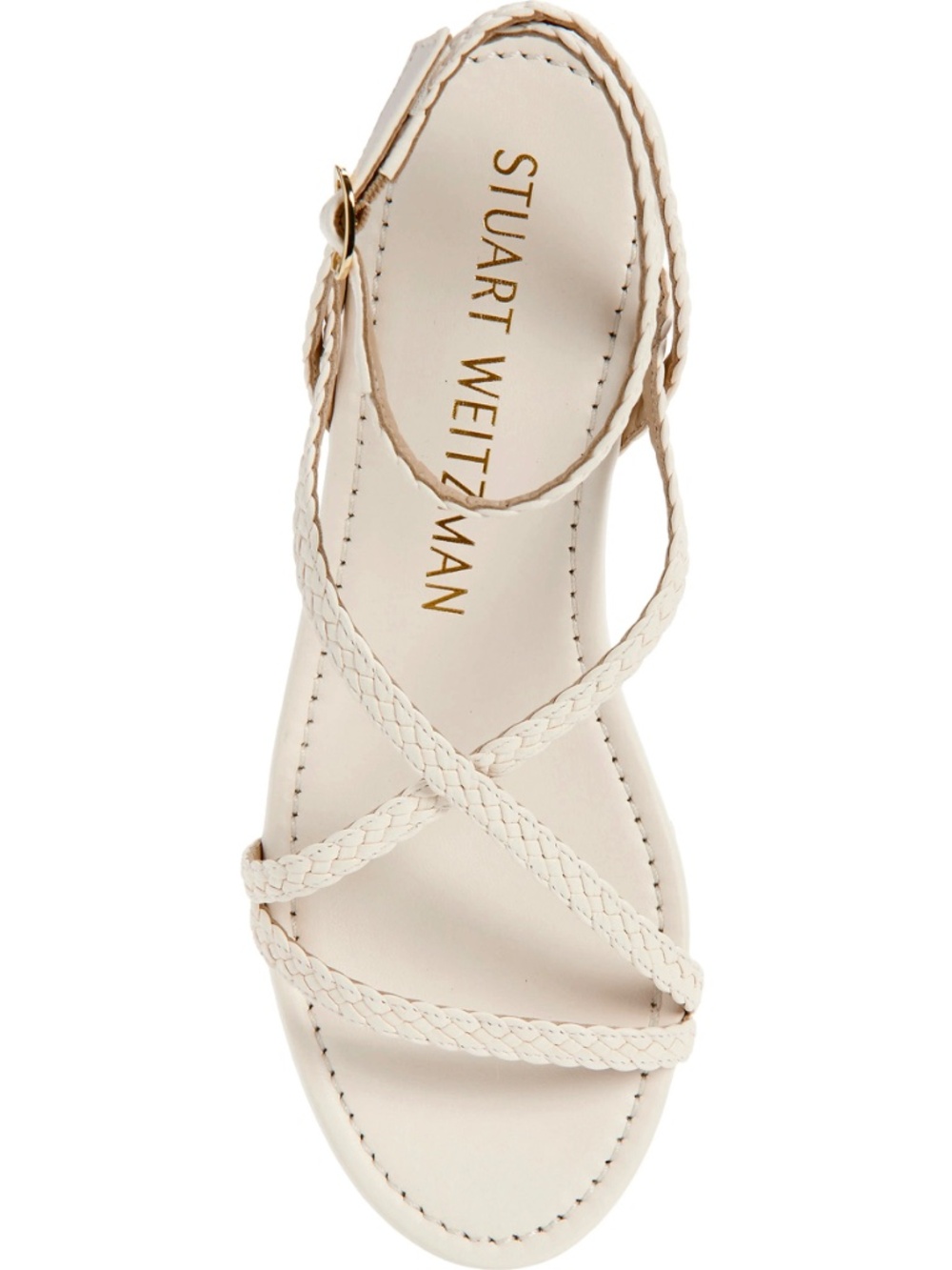 STUART WEITZMAN NIB WOVETTE SEASHELL WALLNUT WOOD WEDGE SANDAL. SIZE 9 B - Picture 13 of 16